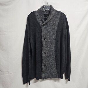 AllSaints Shawl Neck Cardigan Sweater Men Size XXL Gray Charcoal Cotton blend